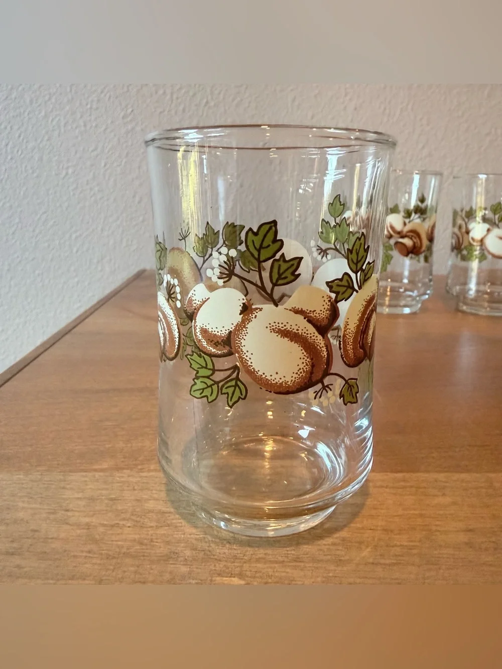 Vintage Franco Mushroom Drinking Glasses Set of 4 1970s Retro 🍄